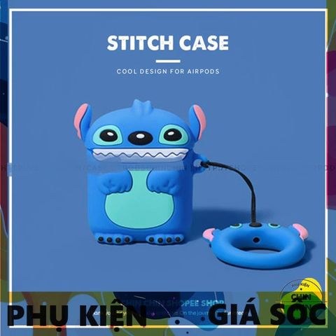 Vỏ Bọc AirPods 1 2 PRO Silicon Dẻo Họa Tiết Stitch Xanh - Phụ Kiện Tai Nghe Chất Lượng Cao