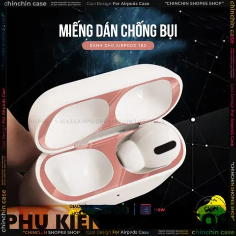 Miếng Dán Kim Loại Chống Bám Bẩn cho AirPods Pro 1 2 - Bảo Vệ Chống Bụi, Trầy Xước - Phụ Kiện Hoàn Hảo cho Tai Nghe AirPods