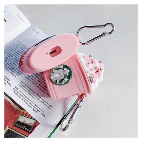 Vỏ Bọc AirPods 1 2 Pro Silicone Hồng Cốc Kem Starbuck - Phụ Kiện Tai Nghe Chất Lượng Cao, Hàng Chính Hãng