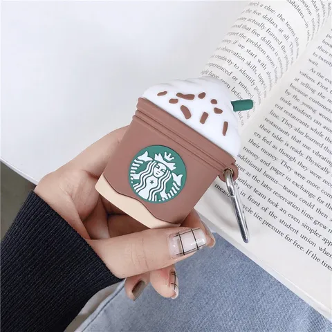 Vỏ Bọc AirPods 1 2 Hình Cốc Kem Starbucks Nâu - Bao Silicon Dẻo Chống Sốc Cho Hộp Sạc Tai Nghe AirPods