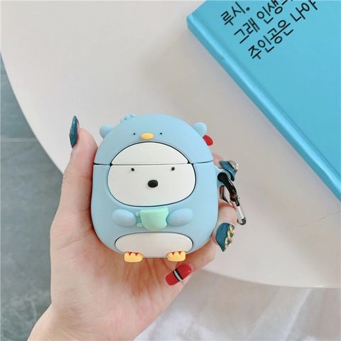 Vỏ Bọc Silicon Chim Cánh Cụt Xanh Cho AirPods 1 2 PRO - Phụ Kiện Tai Nghe Chất Lượng Cao, Thiết Kế Độc Đáo