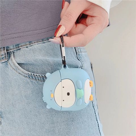 Vỏ Bọc Silicon Chim Cánh Cụt Xanh Cho AirPods 1 2 PRO - Phụ Kiện Tai Nghe Chất Lượng Cao, Thiết Kế Độc Đáo