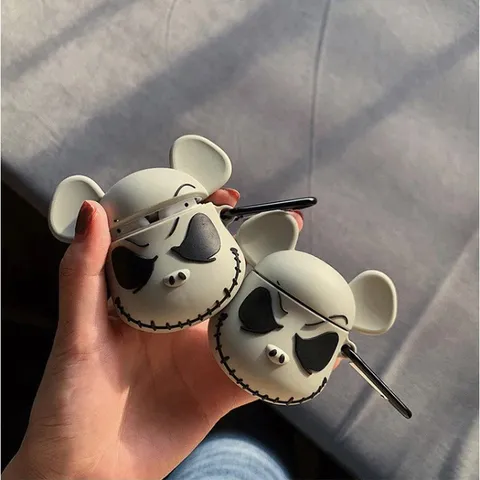 Vỏ Bọc Silicone Dẻo AirPods 1 2 - Bear Brick Xám Bảo Vệ Hộp Sạc Tai Nghe Thời Trang và Bền Bỉ