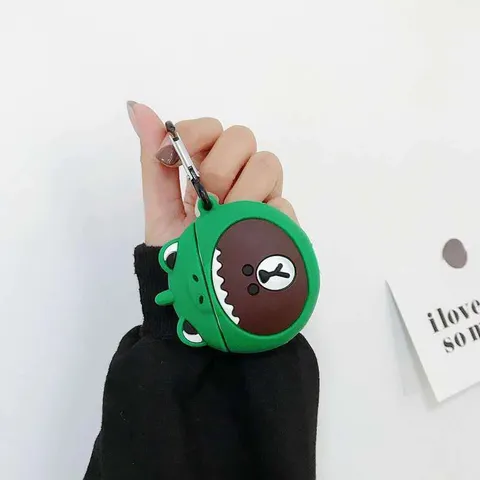 Vỏ Bọc Tai Nghe AirPods 1 2 Silicone - Gấu Nâu Dễ Thương, Phụ Kiện Thời Trang Cho Hộp Sạc AirPods
