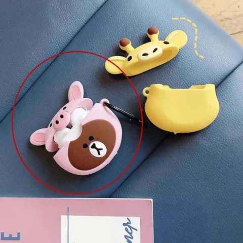 Vỏ Bọc Tai Nghe AirPods 1 2 Silicone - Gấu Nâu Dễ Thương, Phụ Kiện Thời Trang Cho Hộp Sạc AirPods