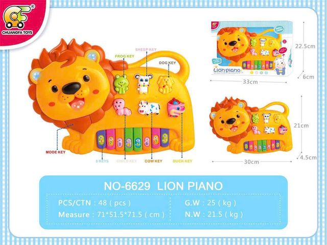 Đàn Piano Hình Con Sư Tử 6629 - Đồ Chơi Âm Nhạc Chạy Bằng Pin Có Đèn Âm Thanh Cho Trẻ Em - Kích Thích Phát Triển Giác Quan