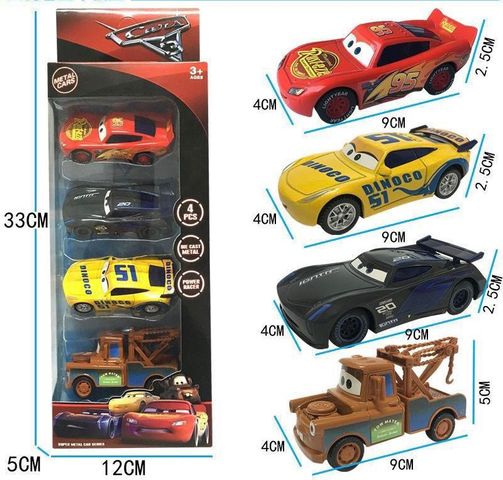 Bộ 4 Xe Ô Tô Sắt McQueen Chạy Bằng Đà - Đồ Chơi Trẻ Em Hứng Thú, Lấy Cảm Hứng Từ Phim Cars, Quà Tặng Sinh Nhật Tuyệt Vời!