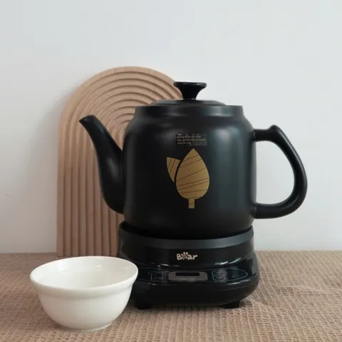 Ấm Sắc Thuốc Bằng Điện Bear HTM-4H40X - Dung Tích 4L, Công Suất 500W, Chất Liệu Sứ Cao Cấp, Bảng Điều Khiển Cảm Ứng
