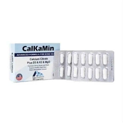 Viên Uống Canxi Hữu Cơ CalKaMin Bổ Sung Canxi, Magie, D3, K2 Cho Bà Bầu - Hỗ Trợ Xương Khỏe Mạnh, Hộp 30 Viên