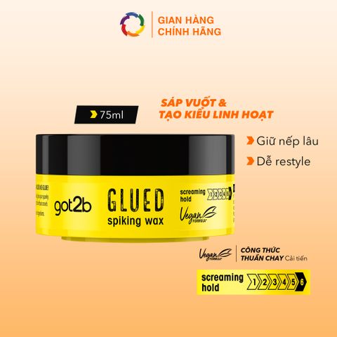 Sáp Vuốt Tóc Got2b Glued Spiking Wax 75ml - Giữ Nếp Tóc Cao, Tạo Kiểu Linh Hoạt, Chống Khô Cứng Tóc