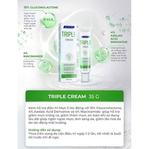 Kem Dưỡng Ẩm Triple Cream  ACNE Rx Hỗ Trợ Ngăn Ngừa Mụn, Sáng Da, Mờ Thâm Mụn - 35g