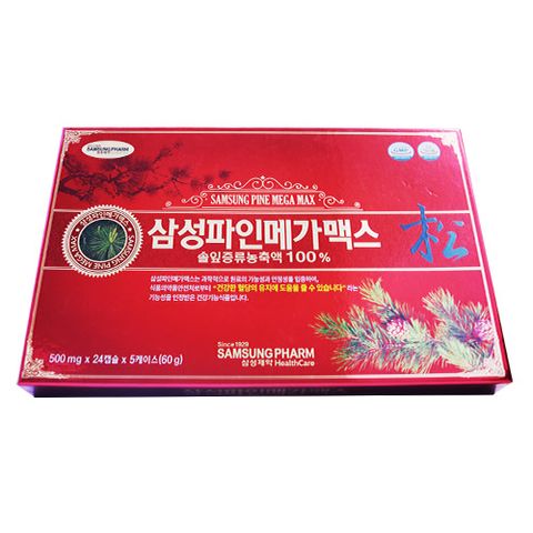 Tinh Dầu Thông Đỏ Hàn Quốc Samsung Pine Mega Max 120 Viên - Giúp Sáng Da, Chống Viêm, Giảm Mỡ Máu