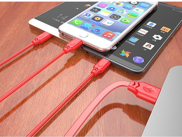 Cáp Sạc Dây Kéo Cuộn Tròn 3 Đầu Chống Rối 1M Hỗ Trợ Lightning, Micro USB, Type-C - Thiết Kế Hiện Đại, Tiện Ích Sử Dụng
