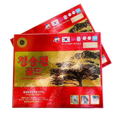Tinh Dầu Thông Đỏ CheongSongWon Gold Hàn Quốc - Hỗ Trợ Giảm Mỡ Máu, Cholesterol, Giảm Đau Nửa Đầu - Hộp 180 Viên