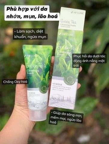 Sữa Rửa Mặt Chiết Xuất Từ Trà Xanh 3W Clinic Hàn Quốc 100ml