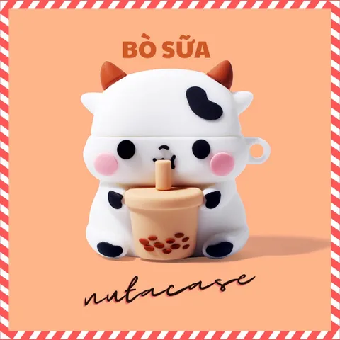 Vỏ Bọc AirPods 1 2 PRO Bò Sữa Cầm Trà Sữa Cute - Bao Silicon Chất Lượng Cao Cho Hộp Sạc Tai Nghe AirPods