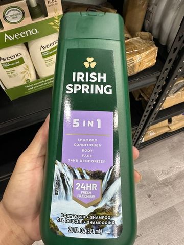 Sữa Tắm Gội Xả Irish Spring 5 In 1 USA 591ml - Giải Pháp Chăm Sóc Đầu Tóc và Cơ Thể Nam Tính, Hương Thơm Lâu Dài