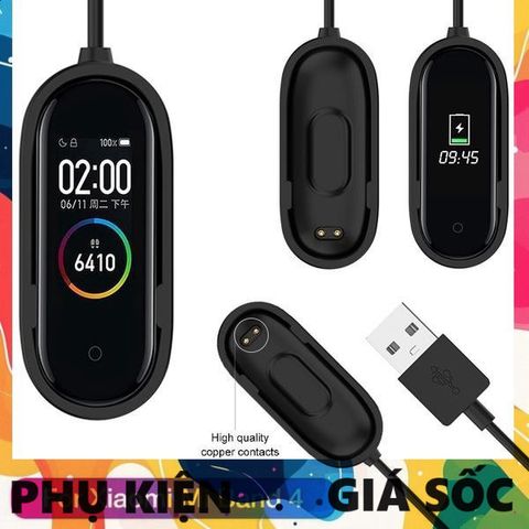 Đế Sạc USB Thay Thế Cho Dây Đeo Mi Band 4 - Bộ Sạc Thông Minh Chất Lượng Cao, Dễ Dàng Sử Dụng, Màu Đen