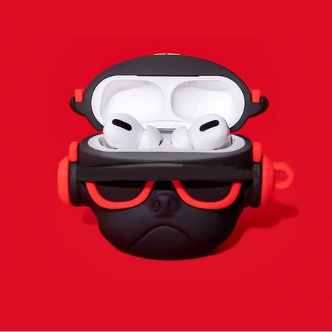 Vỏ Bọc Silicone AirPods 1 2 Chó Bull Hiphop Đỏ - Phụ Kiện Tai Nghe Độc Đáo & Thời Trang