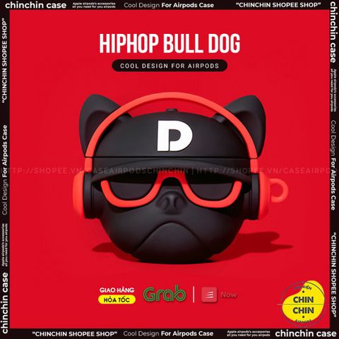 Vỏ Bọc Silicone AirPods 1 2 Chó Bull Hiphop Đỏ - Phụ Kiện Tai Nghe Độc Đáo & Thời Trang