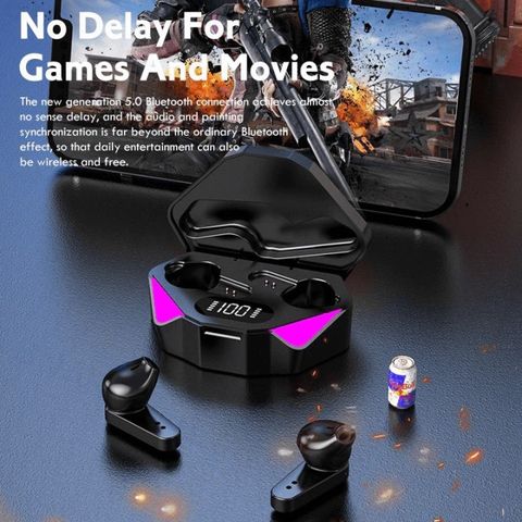 Tai Nghe Gaming Bluetooth 5.1 X15 Pro - Tai Nghe Không Dây Chống Ồn, Pin Trâu, Thiết Kế Thể Thao với Đèn LED RGB
