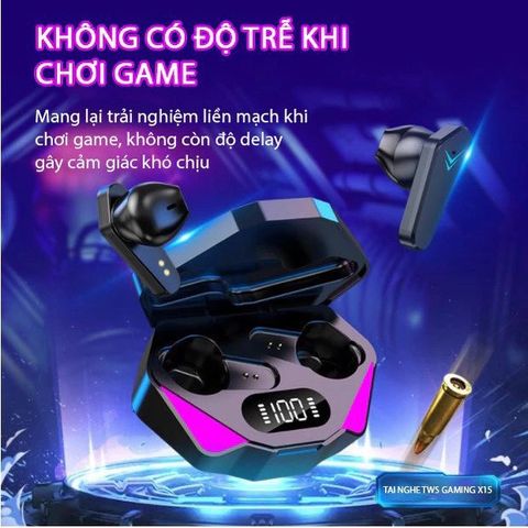 Tai Nghe Gaming Bluetooth 5.1 X15 Pro - Tai Nghe Không Dây Chống Ồn, Pin Trâu, Thiết Kế Thể Thao với Đèn LED RGB