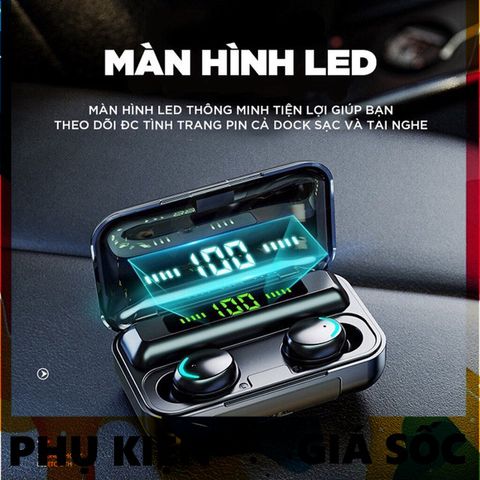 Tai Nghe Bluetooth 5.3 F9 Pro - Âm Thanh HIFI, Chống Nước IPX7, Cảm Ứng 1 Chạm, Pin Dài, Sạc Type C - Âm Thanh Chất Lượng Cao