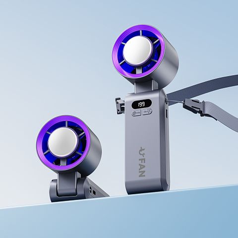 Quạt Tích Điện Mini Tubor Jf137 - Gấp Gọn, Dây Đeo Cổ, Pin 4000mAh, Thời Gian Sử Dụng Lên Đến 21 Giờ, Tiện Dụng Khi Du Lịch