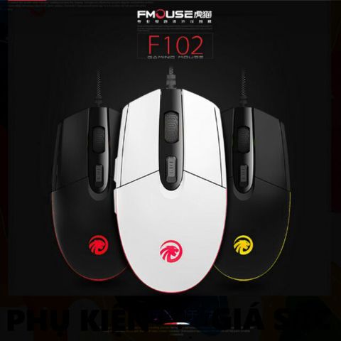 Chuột Chơi Game F102 RGB 3500DPI Fmouse - Thiết Kế Ergonomic Đen Trắng, Dễ Dàng Tùy Chỉnh, Chất Lượng Cao