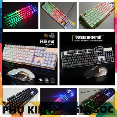 Combo Bàn Phím Chuột Gaming EWEADN K006 Giả Cơ LED 7 Màu RGB Chống Nước - Phụ Kiện Máy Tính Cho Game Thủ và Dân Văn Phòng
