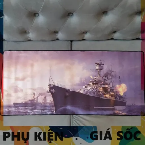 Miếng Lót Chuột Chống Nước Battleship 15 - Pad Chuột Lớn 90x40cm Dày 3mm cho Game Thủ, Cao Su Chống Trượt, Thiết Kế Hình Ảnh Đẹp Mắt