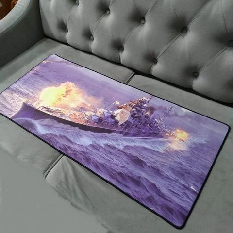 Tấm Lót Bàn Làm Việc Battleship 16 - Kích Cỡ Lớn 90x40cm, Dày 3mm, Di Chuột Dễ Dàng Cho Game Thủ, Chất Liệu Cao Su Bền Bỉ