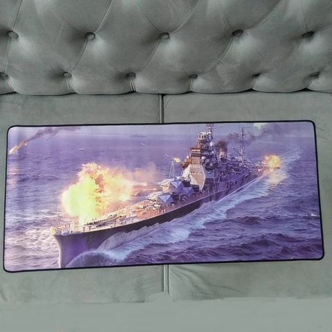 Tấm Lót Bàn Làm Việc Battleship 16 - Kích Cỡ Lớn 90x40cm, Dày 3mm, Di Chuột Dễ Dàng Cho Game Thủ, Chất Liệu Cao Su Bền Bỉ