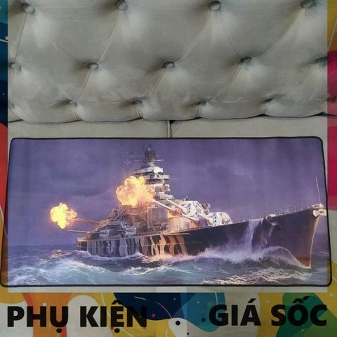 Miếng Lót Chuột Battleship 17 - Pad Chuột Cỡ Lớn 90x40cm Chống Nước, Bàn Di Chuột Chất Liệu Cao Su, Độ Dày 3mm