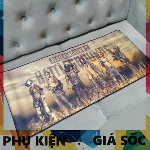Miếng Lót Chuột Lớn PUBG 52 - Pad Chống Nước 90x40cm, Dày 3mm Cho Game Thủ, Bề Mặt Trơn, Chất Liệu Cao Su Chống Trượt