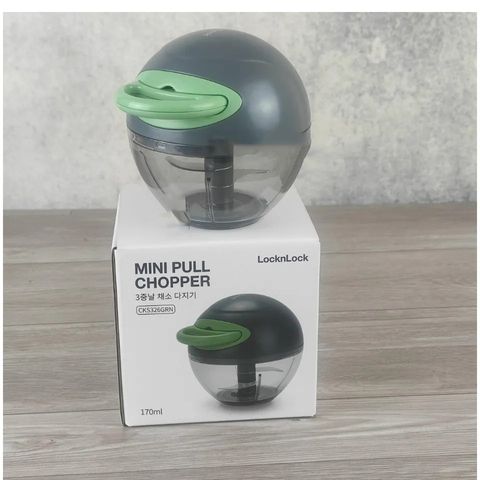 Dụng Cụ Xay Tỏi, Hành, Ớt Mini Cầm Tay LocknLock CKS326 170ml - Dao 3 Lưỡi Thép Không Gỉ - Đồ Gia Dụng Bếp Tiện Lợi
