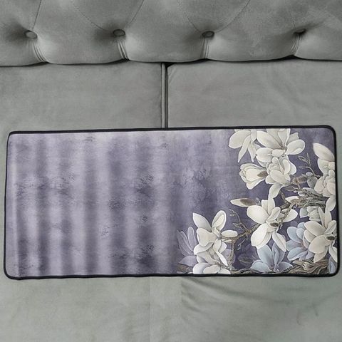Tấm Lót Bàn Làm Việc Cao Su HOA XÁM 21 - Kích Cỡ 70x30cm, Chống Trơn Trượt, Dành Cho Game Thủ, Di Chuột Mượt Mà