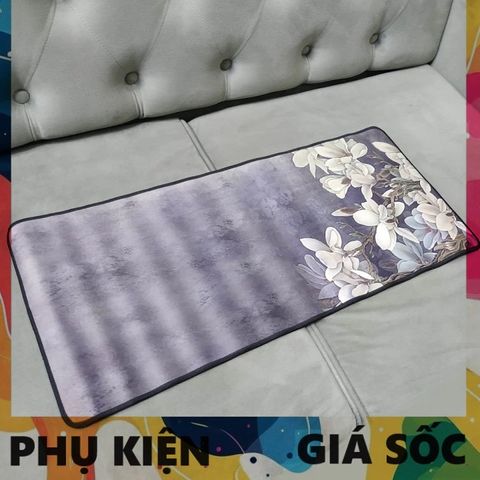 Tấm Lót Bàn Làm Việc Cao Su HOA XÁM 21 - Kích Cỡ 70x30cm, Chống Trơn Trượt, Dành Cho Game Thủ, Di Chuột Mượt Mà