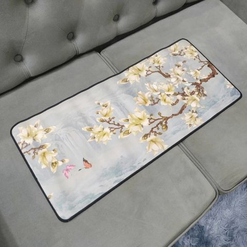 Tấm Lót Bàn Làm Việc Chống Nước Hoa Xanh Loang 70x30cm Dày 3mm - Phụ Kiện Máy Tính Chống Trượt, Thích Hợp Cho Game Thủ