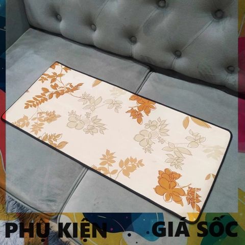 Tấm Lót Bàn Làm Việc Hoa Nâu 70x30cm - Chống Nước, Chống Trầy, Dễ Dàng Di Chuột Cho Game Thủ, Cao Su Dày 3mm