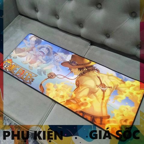 Tấm Lót Bàn Làm Việc One Piece 37 - Kích Thước Lớn 80x30cm dày 3mm, Bề Mặt Nhẵn Chống Trượt cho Game Thủ