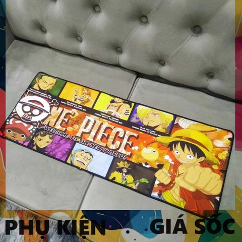 Tấm Lót Bàn Di Chuột One Piece 42 - Kích Cỡ Lớn 80x30cm, Dày 3mm, Cao Su Chống Trượt, Phụ Kiện Game Thủ