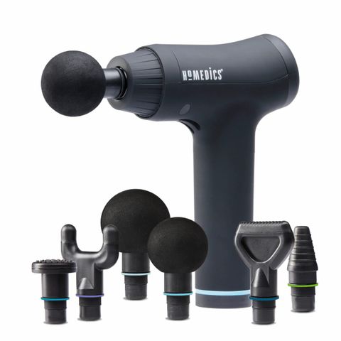 Súng Massage Cầm Tay HoMedics HHP-745, Pin Sạc, 6 Mức Cường Độ, Đầu Chức Năng Hoán Đổi, Giải Quyết Căng Thẳng, Thoải Mái Khi Tập Luyện