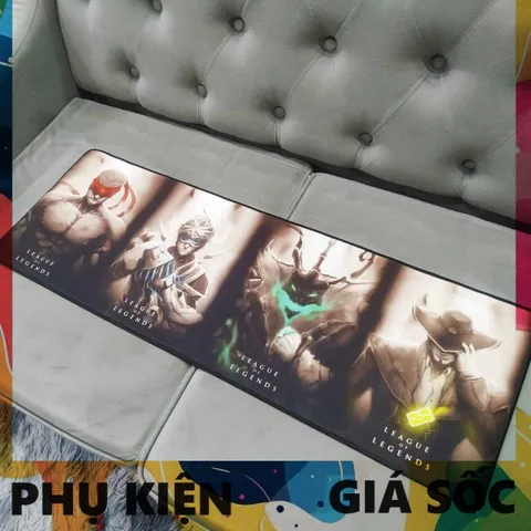 Miếng Lót Chuột Chống Nước 90x30cm [LOL 4 HERO] - Pad Chuột Cỡ Lớn Cao Su, Bề Mặt Nhẵn, Tăng Tính Chính Xác Cho Game Thủ