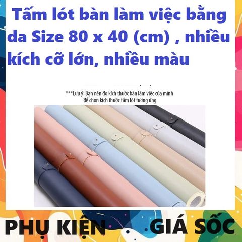 Tấm lót chuột da PU hình chữ nhật 80x40 cm - Bề mặt trơn, chống trượt, hoàn hảo cho game thủ và làm việc hiệu quả