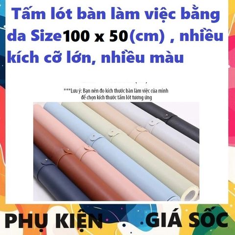 Tấm Lót Bàn Làm Việc Bằng Da 100 x 50 cm - Miếng Lót Chuột Cao Su Trơn, Bền Bỉ, Thích Hợp Cho Game Thủ và Làm Việc