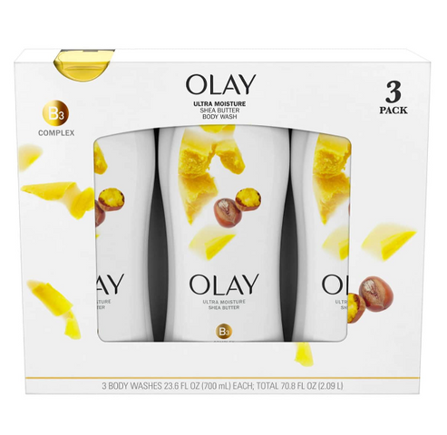 Set Sữa Tắm Olay Ultra Moisture Shea Butter 700ml - 3 Chai Dưỡng Ẩm Da Mềm Mại, Hương Thơm Thư Giãn, Phù Hợp Mọi Loại Da