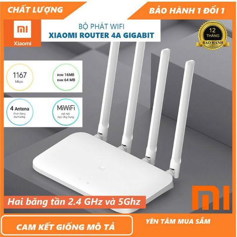 Bộ Phát Wifi Mi Router Gen 4A - Băng Tần Kép 2.4G & 5G, Tốc Độ 1200Mbps, Bảo Hành 12 Tháng, Kết Nối Nhanh, Ổn Định, Quản Lý Thông Minh qua App