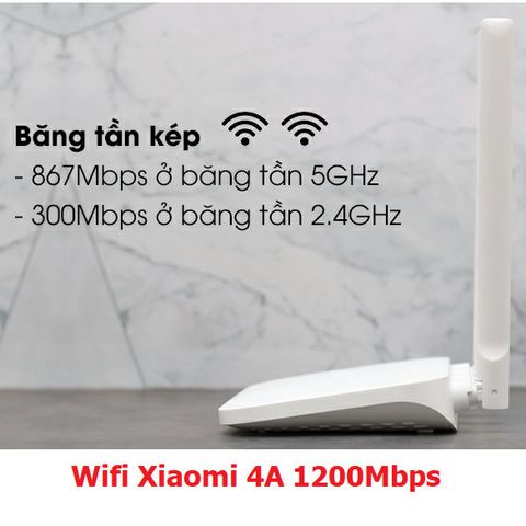 Bộ Phát Wifi Mi Router Gen 4A - Băng Tần Kép 2.4G & 5G, Tốc Độ 1200Mbps, Bảo Hành 12 Tháng, Kết Nối Nhanh, Ổn Định, Quản Lý Thông Minh qua App