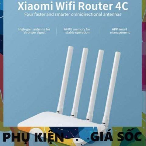 Bộ Phát Wifi Xiaomi Mi Router Gen 4C - Băng Thông 300Mbps, Hỗ Trợ 60 Thiết Bị, Bảo Hành 12 Tháng, Cài Đặt Dễ Dàng